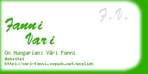 fanni vari business card